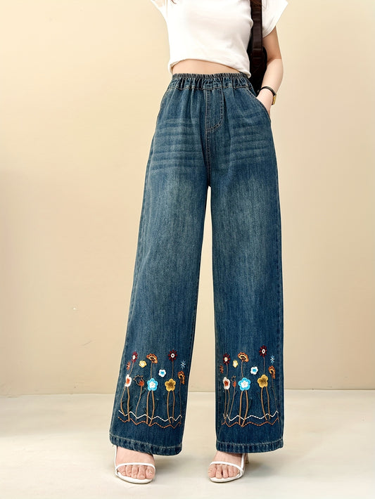 Jeans With Printed Pants Legs