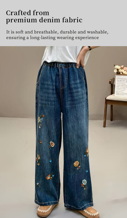 Flowers Embroidered Jeans