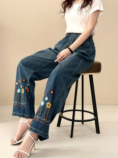 Jeans With Printed Pants Legs