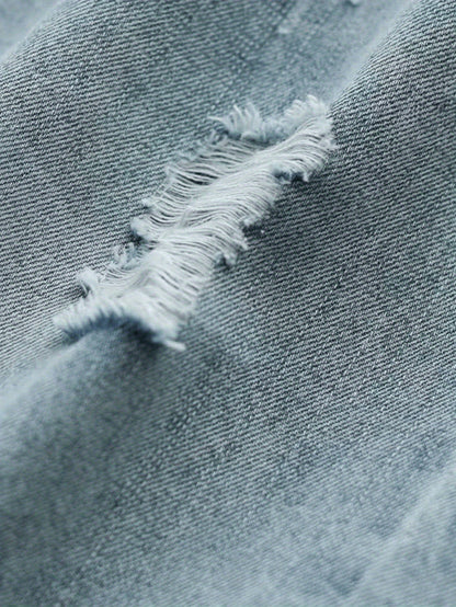 Jeans With The Right Leg Embroidered