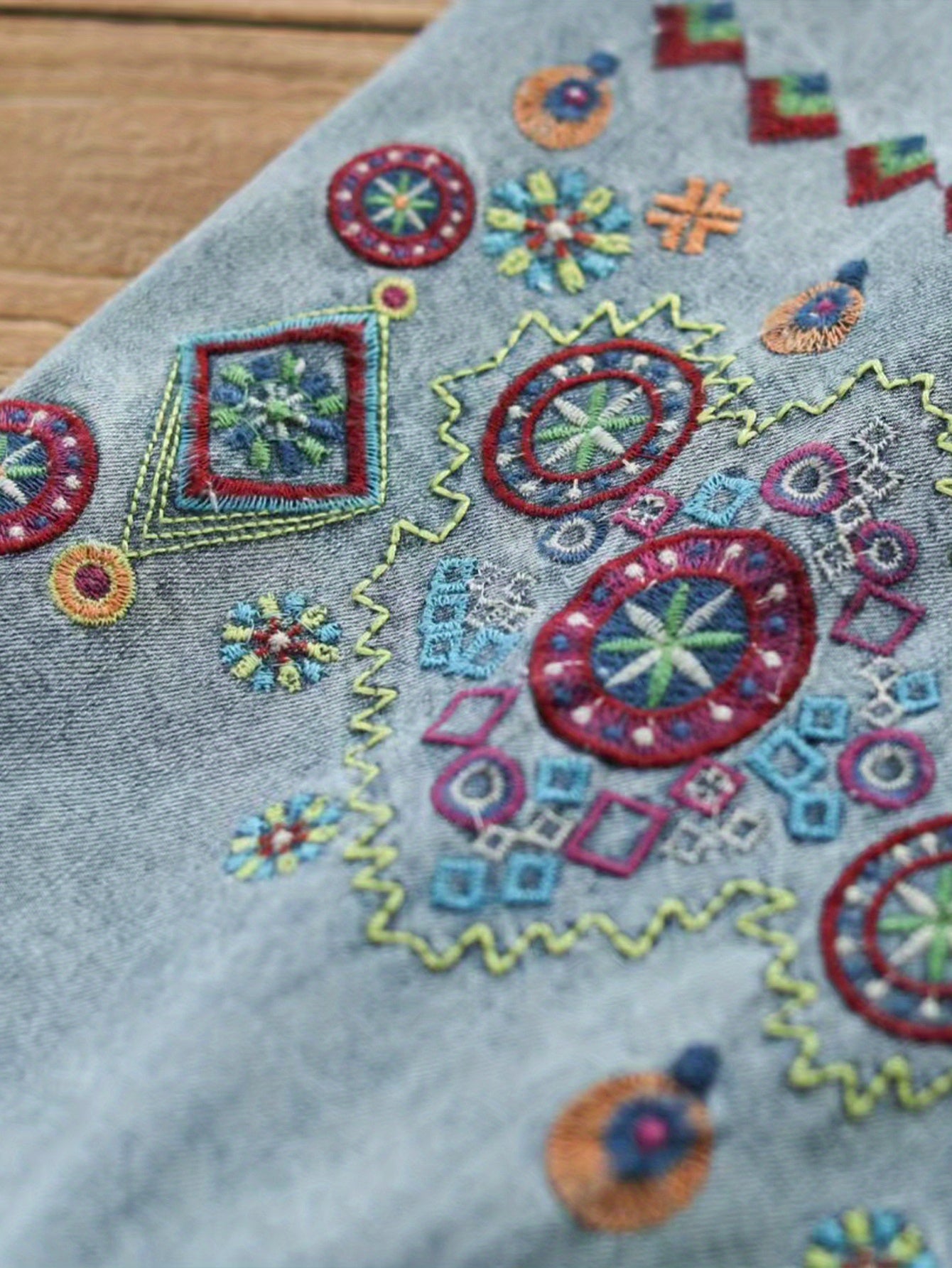 Bohemian Circle Embroidered Jeans