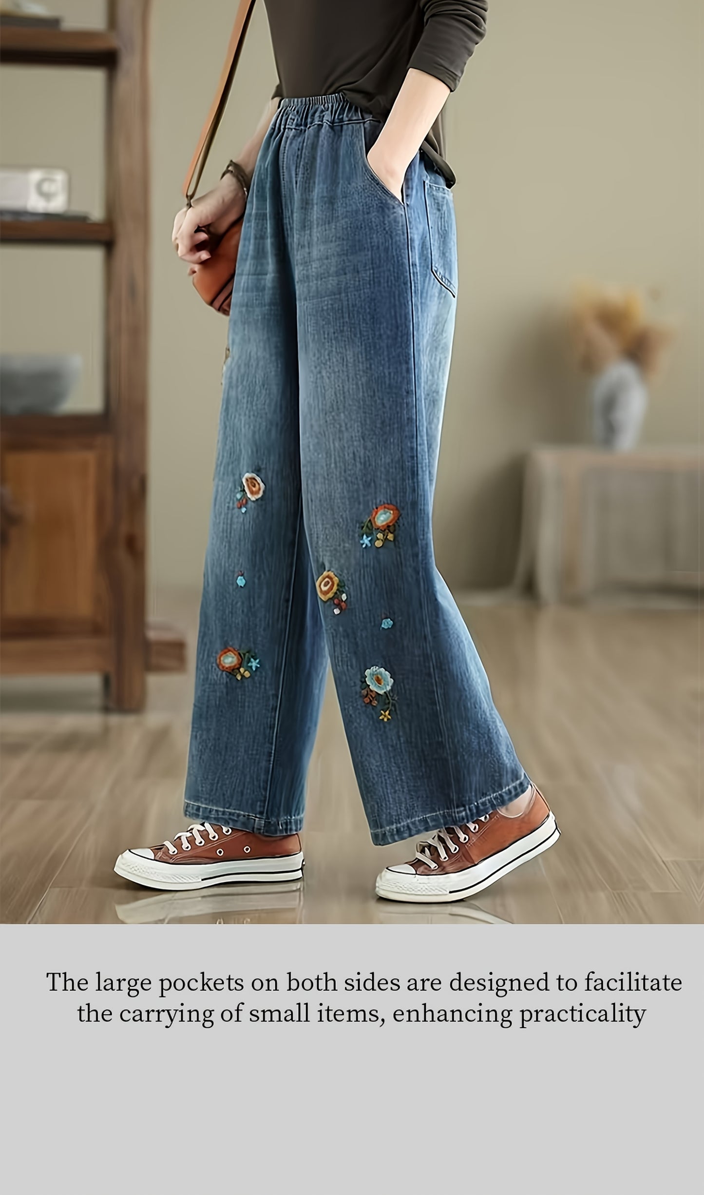 Flowers Embroidered Jeans