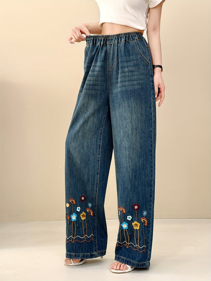 Jeans With Printed Pants Legs