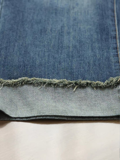 Curled Solid Color Jeans