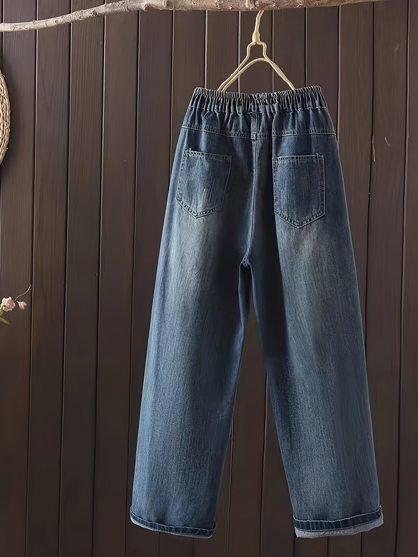 Flowers Embroidered Jeans