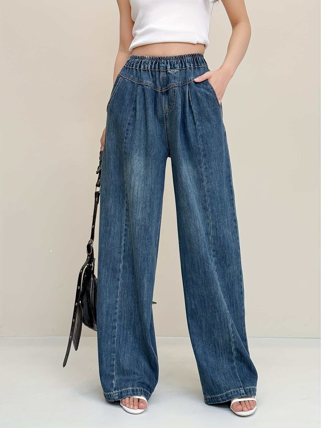 Net wrinkles Jeans Straight Jeans