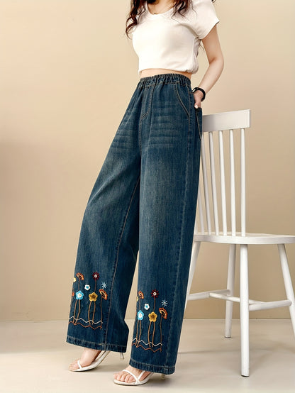Jeans With Printed Pants Legs