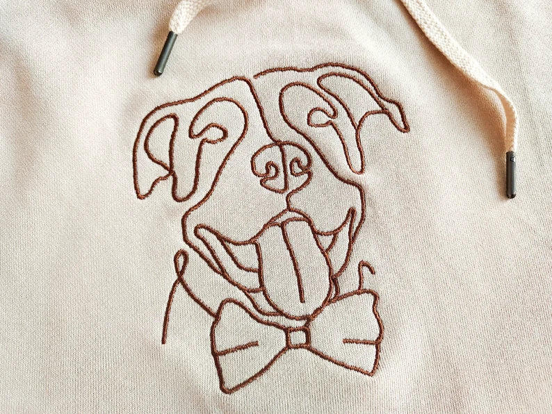 Custom embroidered dog hoodie, personalized single thread pet sweatshirt