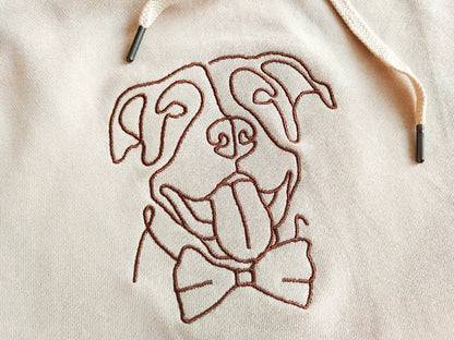 Custom embroidered dog hoodie, personalized single thread pet sweatshirt